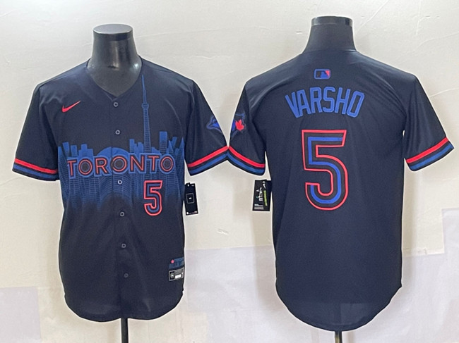 Toronto Blue Jays #5 Daulton Varsho Navy 2024 City Connect Limited Stitched Baseball Jersey Toronto Blue Jays #5 Daulton Varsho Navy 2024 City Connect Limited Stitched Baseball Jersey
