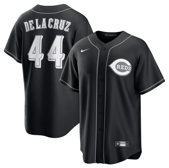 Cincinnati Reds #44 Elly De La Cruz Black Lights Out Limited Stitched Baseball Jersey Cincinnati Reds #44 Elly De La Cruz Black Lights Out Limited Stitched Baseball Jersey