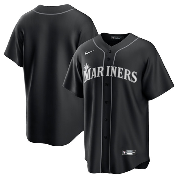 Seattle Mariners Blank Black Lights Out Limited Stitched Baseball Jersey Seattle Mariners Blank Black Lights Out Limited Stitched Baseball Jersey