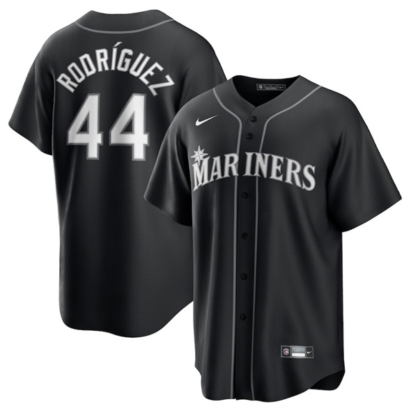 Seattle Mariners #44 Julio Rodr??guez Black Lights Out Limited Stitched Baseball Jersey Seattle Mariners #44 Julio Rodr??guez Black Lights Out Limited Stitched Baseball Jersey