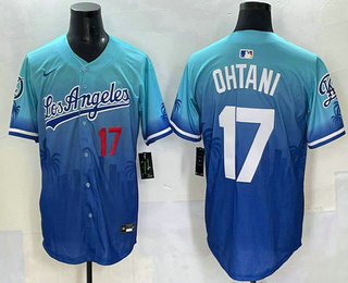 Los Angeles Dodgers #17 Shohei Ohtani Blue 2025 City Connect Limited Stitched Jersey Los Angeles Dodgers #17 Shohei Ohtani Blue 2025 City Connect Limited Stitched Jersey