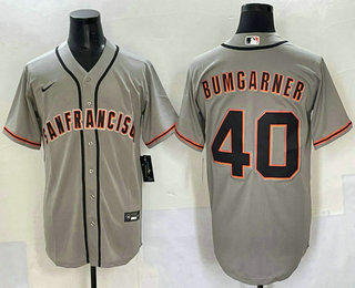 San Francisco Giants #40 Madison Bumgarner Grey Cool Base Stitched Jersey San Francisco Giants #40 Madison Bumgarner Grey Cool Base Stitched Jersey