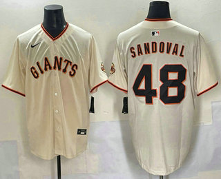 San Francisco Giants #48 Pablo Sandoval Cream Limited Stitched Jersey San Francisco Giants #48 Pablo Sandoval Cream Limited Stitched Jersey
