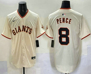 San Francisco Giants #8 Hunter Pence Cream Limited Stitched Jersey San Francisco Giants #8 Hunter Pence Cream Limited Stitched Jersey