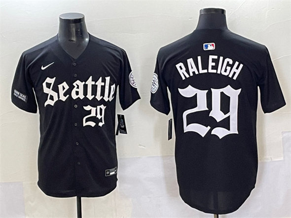 Seattle Mariners #29 Cal Raleigh Black 'Deep Sea Gothic Edition' Vapor Premier Limited Stitched Baseball Jersey Seattle Mariners #29 Cal Raleigh Black 'Deep Sea Gothic Edition' Vapor Premier Limited Stitched Baseball Jersey