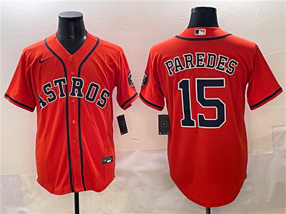 Houston Astros #15 Isaac Paredes Orange Cool Base Stitched Baseball Jersey Houston Astros #15 Isaac Paredes Orange Cool Base Stitched Baseball Jersey