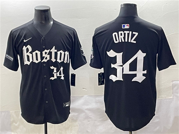 Boston Red Sox #34 David Ortiz Black Gothic Vapor Limited Stitched Baseball Jersey