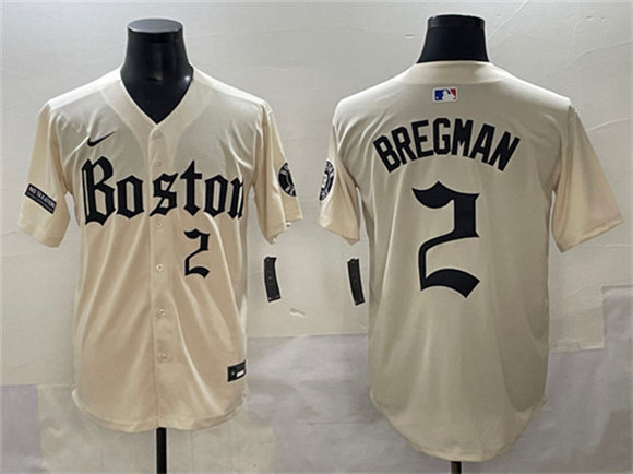 Boston Red Sox #2 Alex Bregman Cream Gothic Vapor Limited Stitched Baseball Jersey Boston Red Sox #2 Alex Bregman Cream Gothic Vapor Limited Stitched Baseball Jersey
