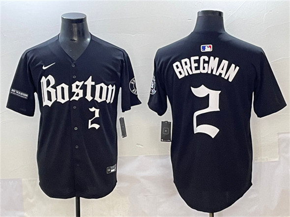 Boston Red Sox #2 Alex Bregman Black Gothic Vapor Limited Stitched Baseball Jersey Boston Red Sox #2 Alex Bregman Black Gothic Vapor Limited Stitched Baseball Jersey
