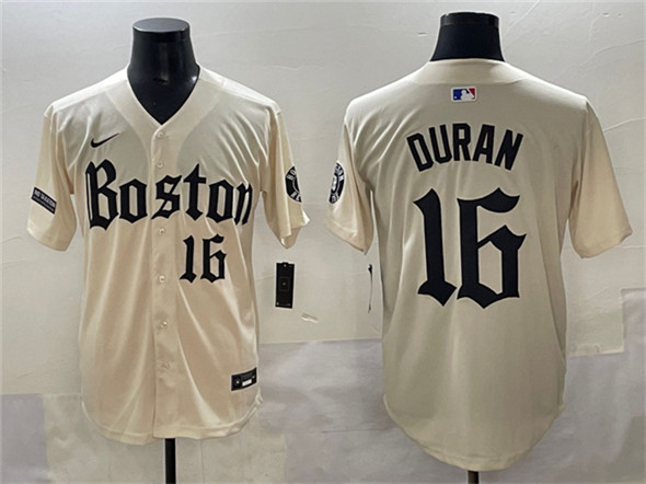 Boston Red Sox #16 Jarren Duran Cream Gothic Vapor Limited Stitched Baseball Jersey