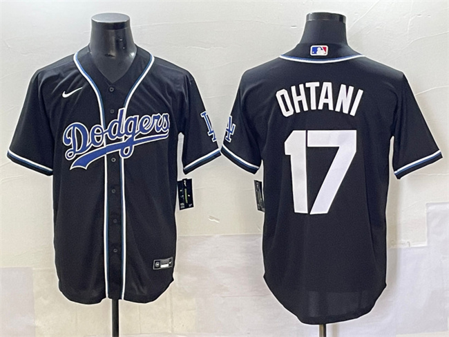 Los Angeles Dodgers #17 Shohei Ohtani Black Fashion Stitched Baseball Jersey Los Angeles Dodgers #17 Shohei Ohtani Black Fashion Stitched Baseball Jersey