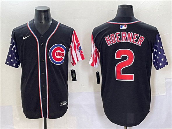 Chicago Cubs #2 Nico Hoerner Black 2025 Independence Day Vapor Premier Limited Stitched Baseball Jersey Chicago Cubs #2 Nico Hoerner Black 2025 Independence Day Vapor Premier Limited Stitched Baseball Jersey