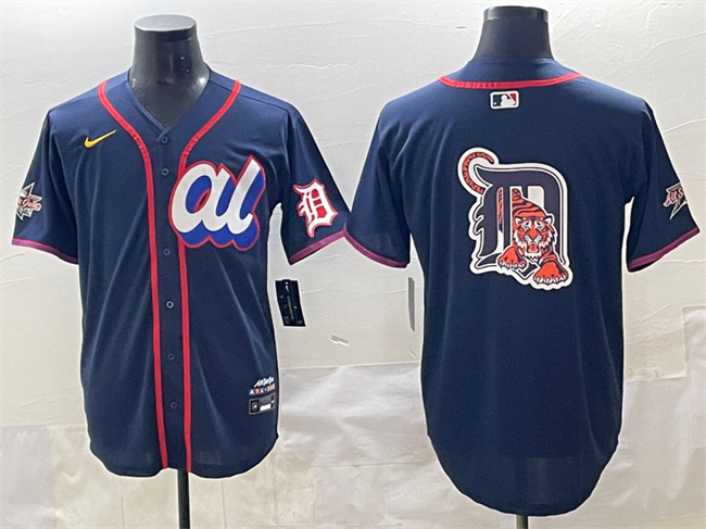 American League Detroit Tigers Team Big Logo Navy 2025 All-Star Edition Limited Stitched Baseball Jersey American League Detroit Tigers Team Big Logo Navy 2025 All-Star Edition Limited Stitched Baseball Jersey