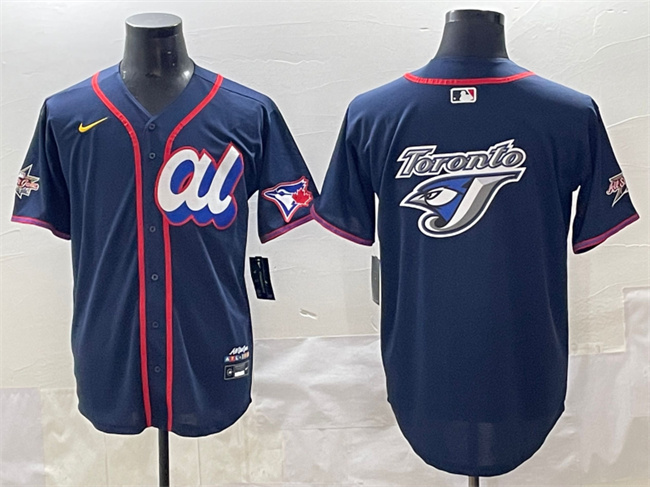 American League Toronto Blue Jays Team Big Logo Navy 2025 All-Star Edition Limited Stitched Baseball Jersey American League Toronto Blue Jays Team Big Logo Navy 2025 All-Star Edition Limited Stitched Baseball Jersey