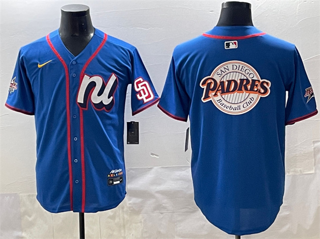 National League San Diego Padres Team Big Logo Blue 2025 All-Star Edition Limited Stitched Baseball Jersey