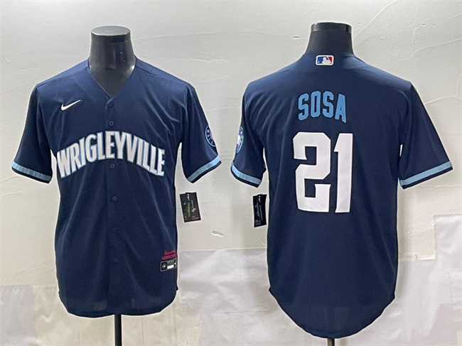 Chicago Cubs #21 Sammy Sosa Navy City Connect Stitched Baseball Jersey Chicago Cubs #21 Sammy Sosa Navy City Connect Stitched Baseball Jersey