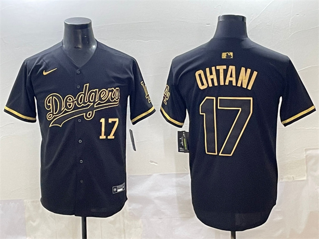Los Angeles Dodgers #17 Shohei Ohtani Black Gold Limited Stitched Jersey Los Angeles Dodgers #17 Shohei Ohtani Black Gold Limited Stitched Jersey