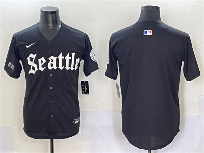Seattle Mariners Blank Black 'Deep Sea Gothic Edition' Vapor Premier Limited Stitched Baseball Jersey Seattle Mariners Blank Black 'Deep Sea Gothic Edition' Vapor Premier Limited Stitched Baseball Jersey
