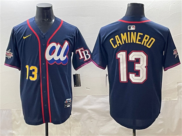 American League #13 Junior Caminero Navy 2025 All-Star Edition Limited Stitched Baseball Jersey