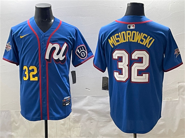 National League #32 Jacob Misiorowski Blue 2025 All-Star Edition Limited Stitched Baseball Jersey
