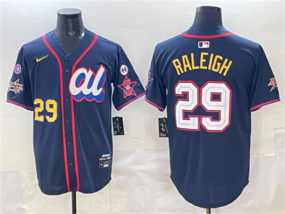 American League #29 Cal Raleigh Navy 2025 All-Star Edition V3 Limited Stitched Baseball Jersey