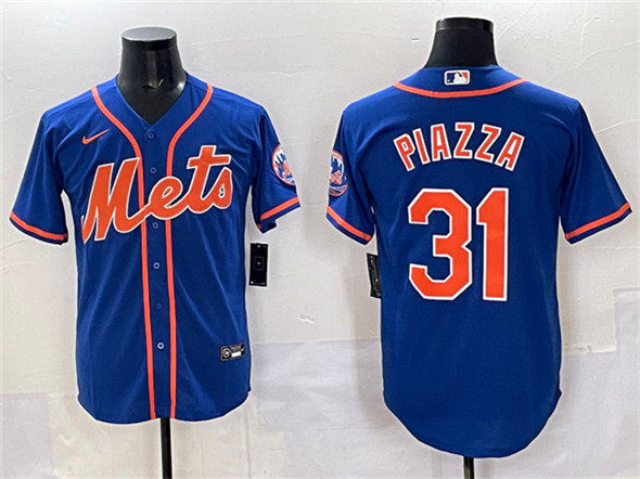 New York Mets #31 Mike Piazza Blue Cool Base Stitched Baseball Jersey