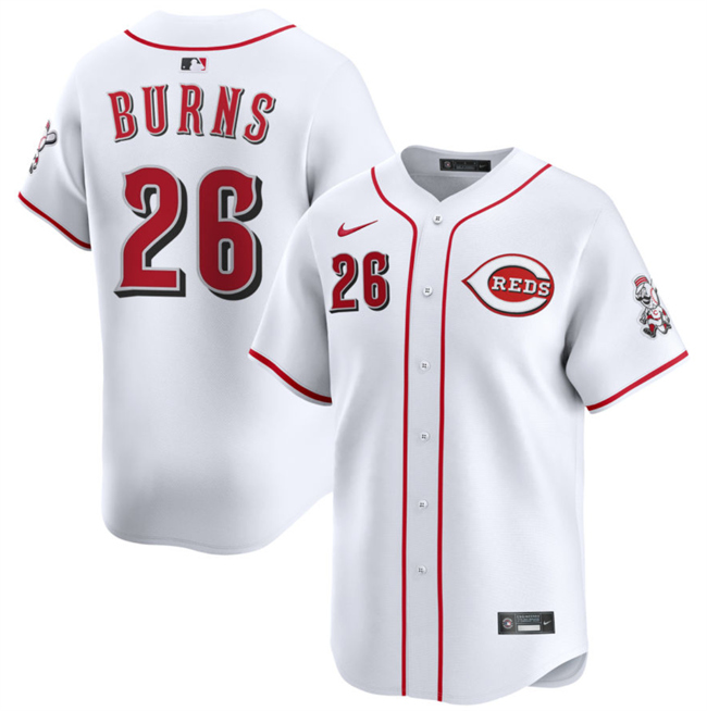 Cincinnati Reds #26 Chase Burns White Home Limited Stitched Baseball Jersey