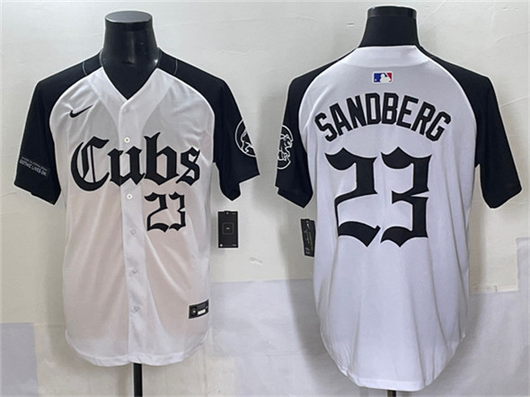 Chicago Cubs #23 Ryne Sandberg White Black 'Gothic North Side Edition' Vapor Premier Limited Stitched Baseball Jersey Chicago Cubs #23 Ryne Sandberg White Black 'Gothic North Side Edition' Vapor Premier Limited Stitched Baseball Jersey