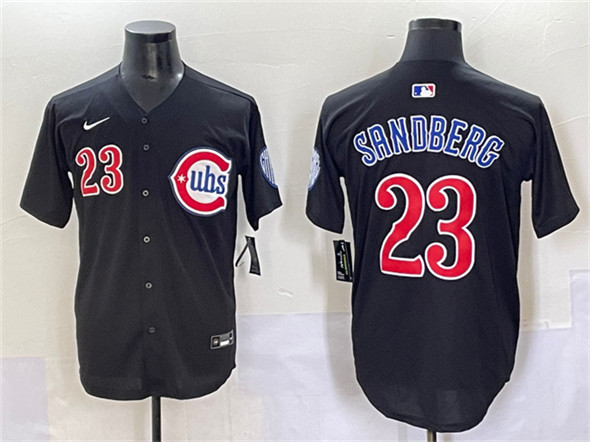 Chicago Cubs #23 Ryne Sandberg Black Limited Stitched Baseball Jersey Chicago Cubs #23 Ryne Sandberg Black Limited Stitched Baseball Jersey