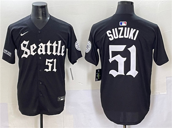 Seattle Mariners #51 Ichiro Suzuki Black 'Deep Sea Gothic Edition' Vapor Premier Limited Stitched Baseball Jersey Seattle Mariners #51 Ichiro Suzuki Black 'Deep Sea Gothic Edition' Vapor Premier Limited Stitched Baseball Jersey