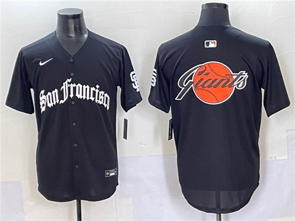 San Francisco Giants Team Big Logo Black 'Gothic Fog Edition' Vapor Premier Limited Stitched Jersey San Francisco Giants Team Big Logo Black 'Gothic Fog Edition' Vapor Premier Limited Stitched Jersey