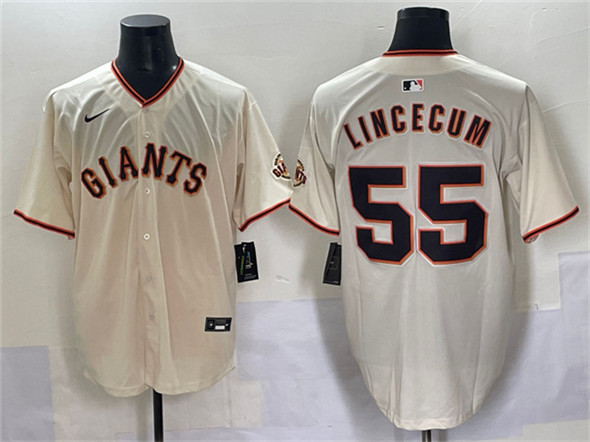 San Francisco Giants #55 Tim Lincecum Cream 2024 Home Limited Stitched Baseball Jersey San Francisco Giants #55 Tim Lincecum Cream 2024 Home Limited Stitched Baseball Jersey