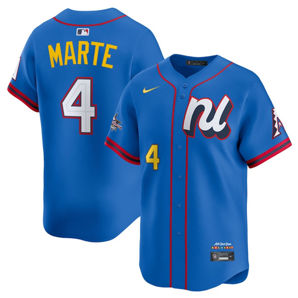 National League #4 Ketel Marte Blue 2025 All-Star Edition Limited Stitched Baseball Jersey