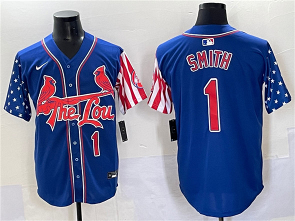 St. Louis Cardinals #1 Ozzie Smith Royal Independence Day Vapor Premier Limited Stitched Baseball Jersey St. Louis Cardinals #1 Ozzie Smith Royal Independence Day Vapor Premier Limited Stitched Baseball Jersey