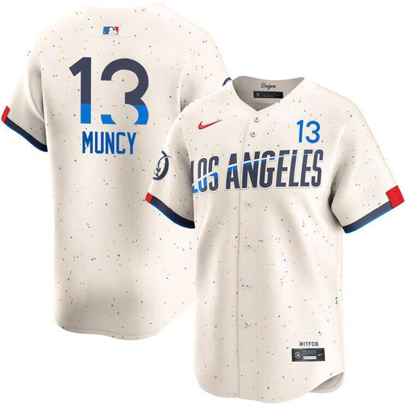Los Angeles Dodgers #13 Max Muncy Cream 2024 City Connect Limited Stitched Baseball Jersey Los Angeles Dodgers #13 Max Muncy Cream 2024 City Connect Limited Stitched Baseball Jersey