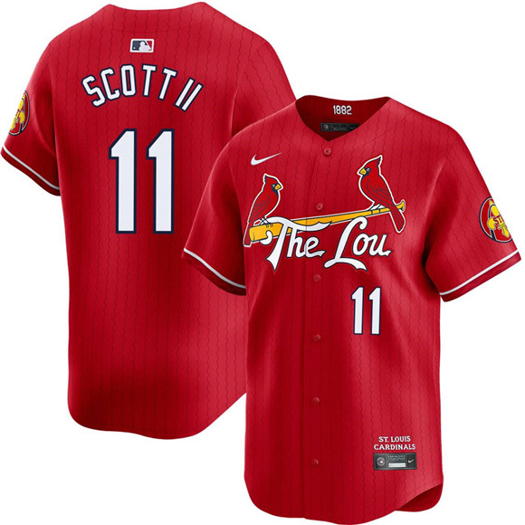 St. Louis Cardinals #11 Victor Scott II Red City Connect Limited Stitched Baseball Jersey St. Louis Cardinals #11 Victor Scott II Red City Connect Limited Stitched Baseball Jersey