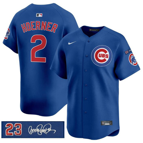 Chicago Cubs #2 Nico Hoerner Royal 'Ryne Sandberg Tribute' Vapor Limited V3 Stitched Baseball Jersey Chicago Cubs #2 Nico Hoerner Royal 'Ryne Sandberg Tribute' Vapor Limited V3 Stitched Baseball Jersey