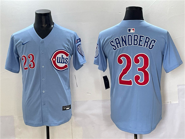 Chicago Cubs #23 Ryne Sandberg Blue 'Ryne Sandberg Tribute' Vapor Limited V3 Stitched Baseball Jersey Chicago Cubs #23 Ryne Sandberg Blue 'Ryne Sandberg Tribute' Vapor Limited V3 Stitched Baseball Jersey