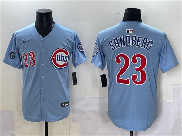 Chicago Cubs #23 Ryne Sandberg Blue 'Ryne Sandberg Tribute' Vapor Limited V2 Stitched Baseball Jersey Chicago Cubs #23 Ryne Sandberg Blue 'Ryne Sandberg Tribute' Vapor Limited V2 Stitched Baseball Jersey