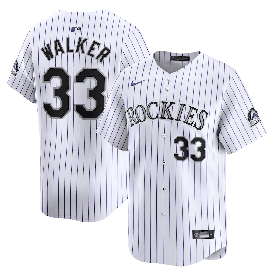 Colorado Rockies #33 Larry Walker White Home Limited Stitched Baseball Jersey