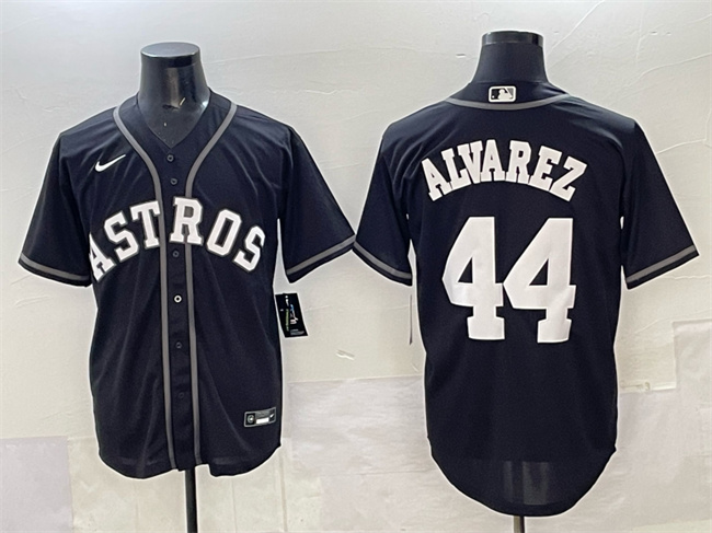 Houston Astros #44 Yordan Alvarez Black Lights Out Limited Stitched Baseball Jersey Houston Astros #44 Yordan Alvarez Black Lights Out Limited Stitched Baseball Jersey