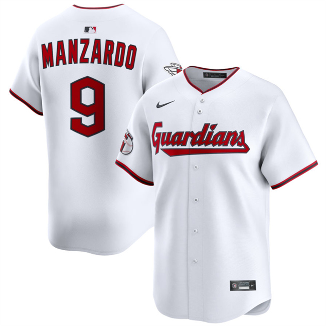 Cleveland Guardians #9 Kyle Manzardo White Home Limited Stitched Baseball Jersey