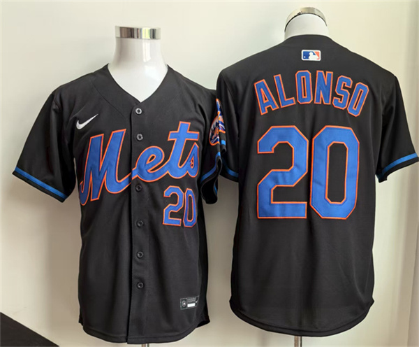 New York Mets #20 Pete Alonso Black 2025 Stitched Baseball Jersey