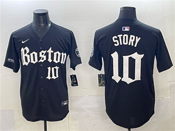 Boston Red Sox #10 Trevor Story Black Gothic Vapor Limited Stitched Baseball Jersey