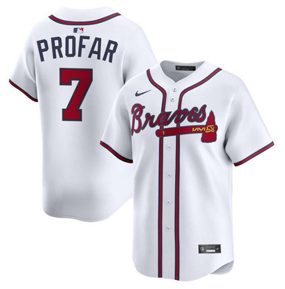 Atlanta Braves #7 Jurickson Profar White 2025 Home Limited Stitched Baseball Jersey