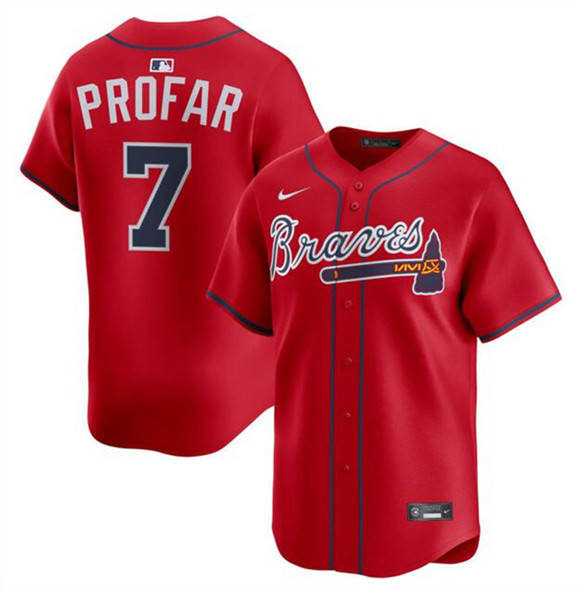 Atlanta Braves #7 Jurickson Profar Red 2025 Alternate Limited Stitched Baseball Jersey