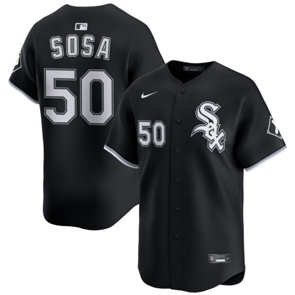 Chicago White Sox #50 Lenyn Sosa Black 2025 Alternate Limited Stitched Baseball Jersey