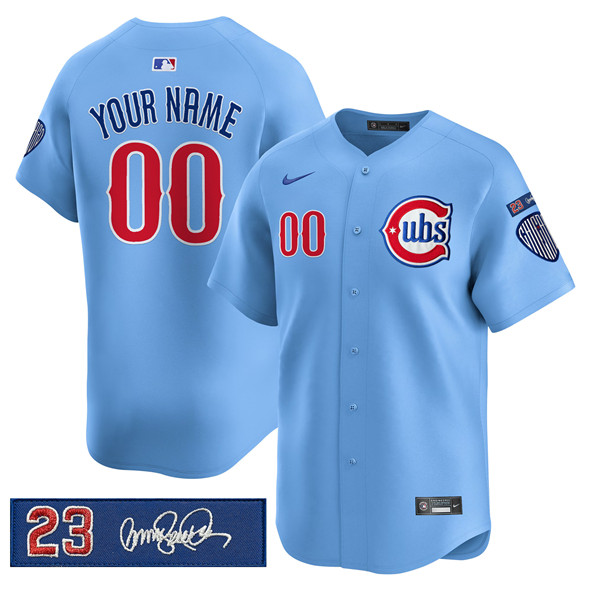 Chicago Cubs Active Player Custom Blue 'Ryne Sandberg Tribute' Vapor Limited V3 Stitched Baseball Jersey
