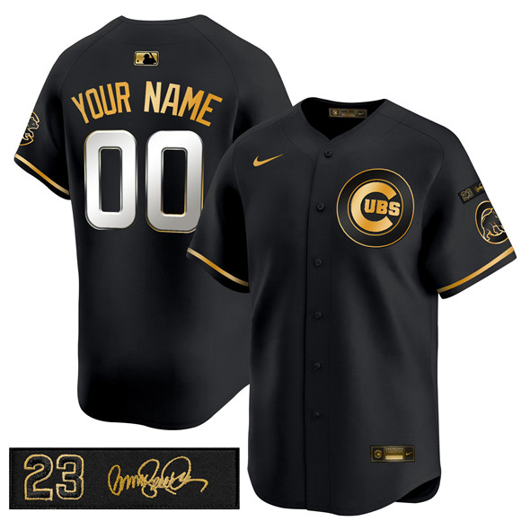 Chicago Cubs Active Player Custom Black Gold 'Ryne Sandberg Tribute' Vapor Limited V3 Stitched Baseball Jersey