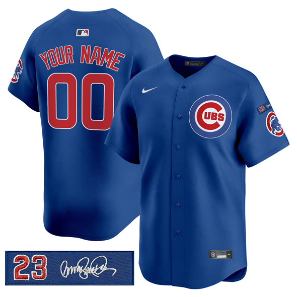 Chicago Cubs Active Player Custom Royal 'Ryne Sandberg Tribute' Vapor Limited V3 Stitched Baseball Jersey